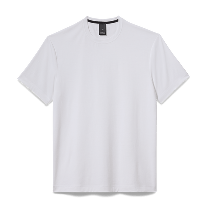 White Men's Public Rec Adapt Tee Flat Lay Angle.