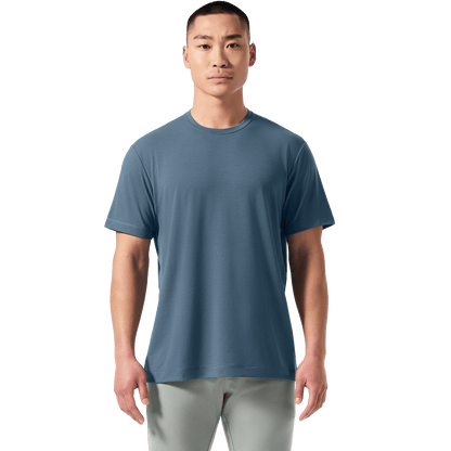 Storm Cloud Men's Public Rec Adapt Tee Front On Body Angle.