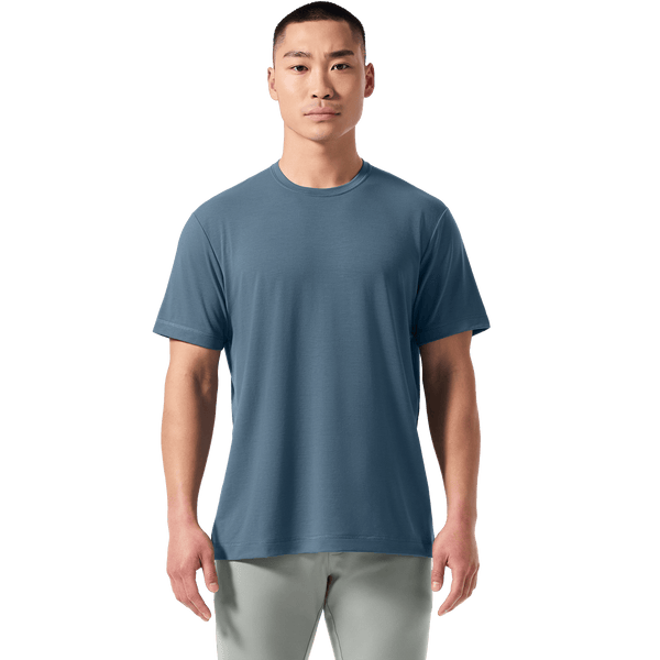 Storm Cloud Men's Public Rec Adapt Tee Front On Body Angle.