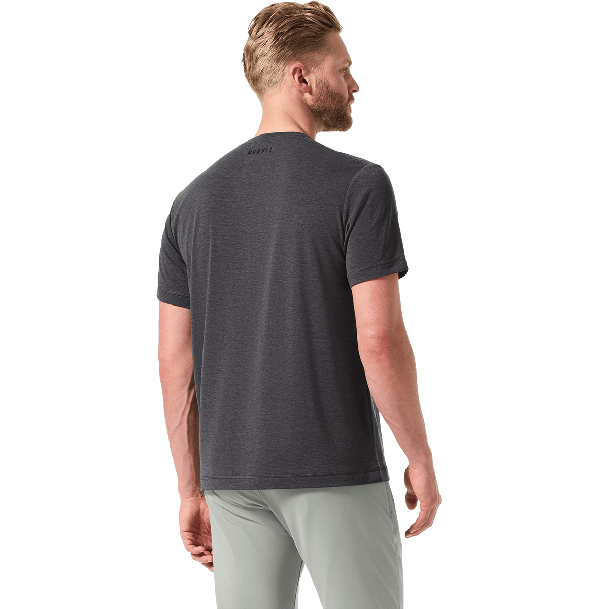 Charcoal Heather Men's Public Rec Back On Body Angle.