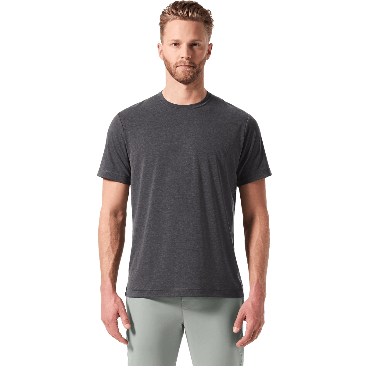 Charcoal Heather Men's Public Rec Front On Body Angle.