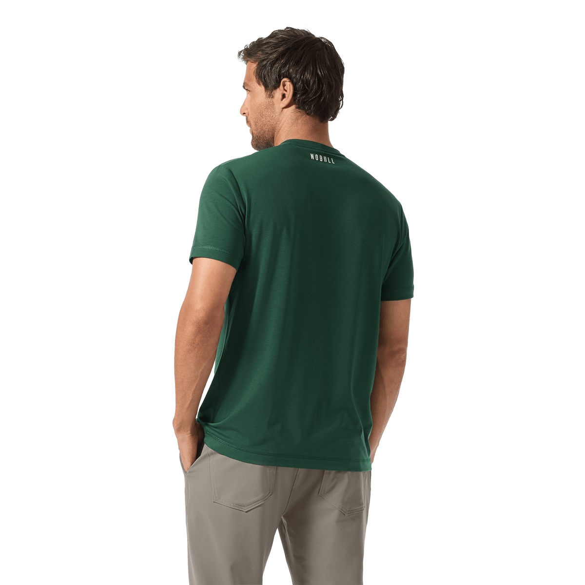 Men's Pineneedle NOBULL x Public Rec Adapt Tee Back Waist Up Angle.