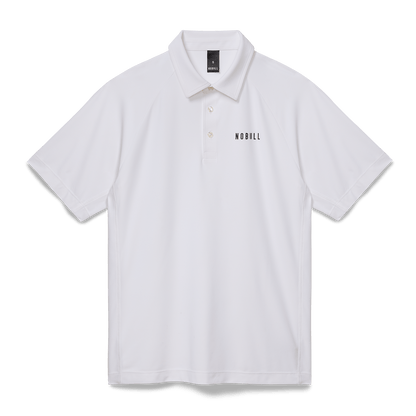 Men's White All Fore It Polo Flat Lay Angle.