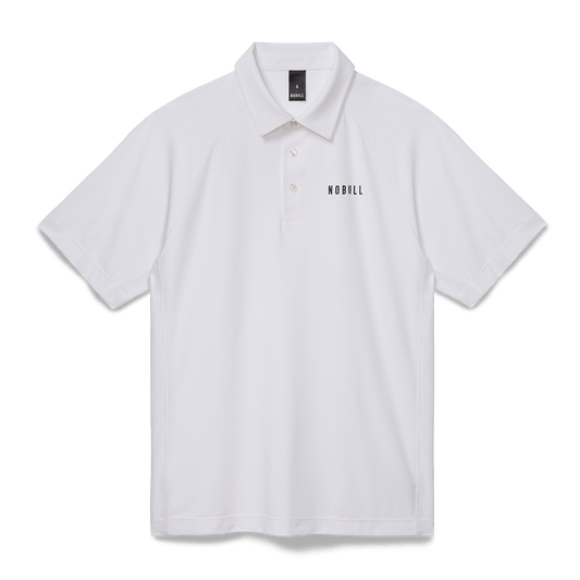 Men's White All Fore It Polo Flat Lay Angle.