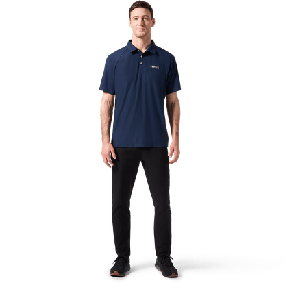 Navy Public Rec All Fore It Polo Front Full Body Angle.