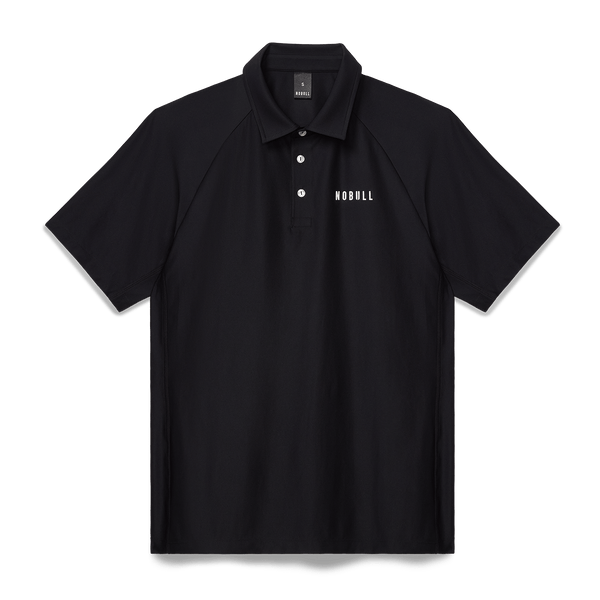 Men's Black Public Rec All Fore It Polo Flat Lay Angle.