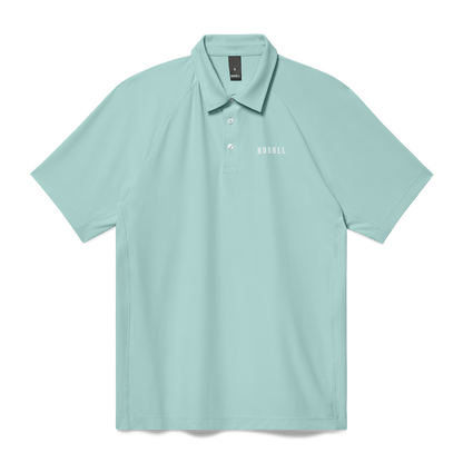 Men's Blue Haze All Fore It Polo Flat Lay Angle.