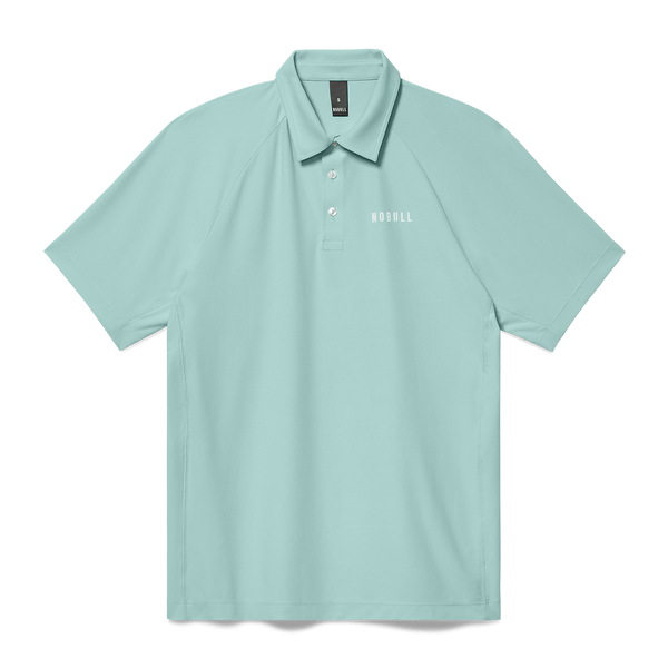 Men's Blue Haze All Fore It Polo Flat Lay Angle.