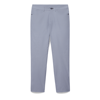 Heather Chambray Public Rec Men's Dealmaker 5-Pocket Pant Flat Lay Angle.