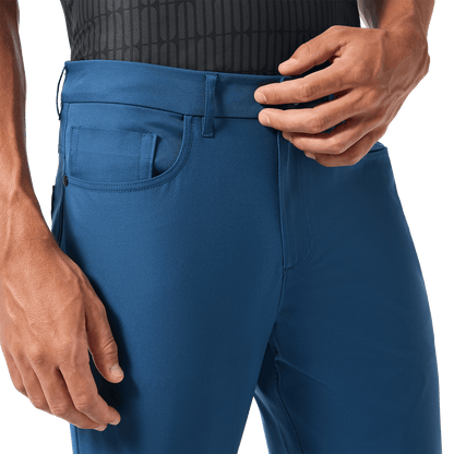 Men's Naval Blue Dealmaker 5-Pocket Pant Detail Angle.