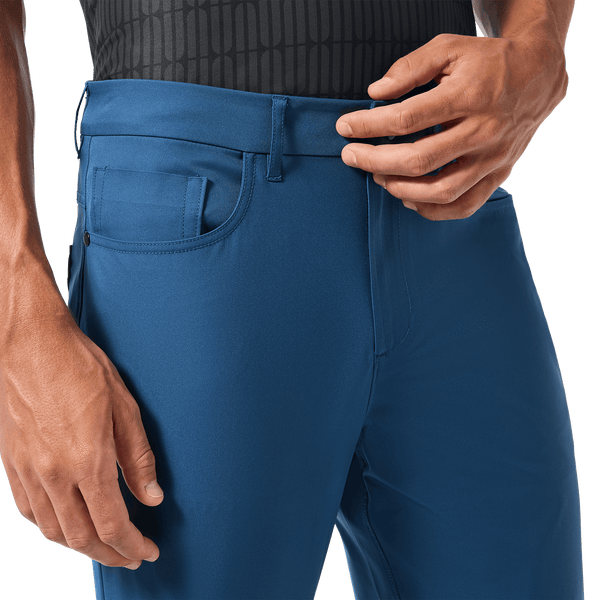Men's Naval Blue Dealmaker 5-Pocket Pant Detail Angle.
