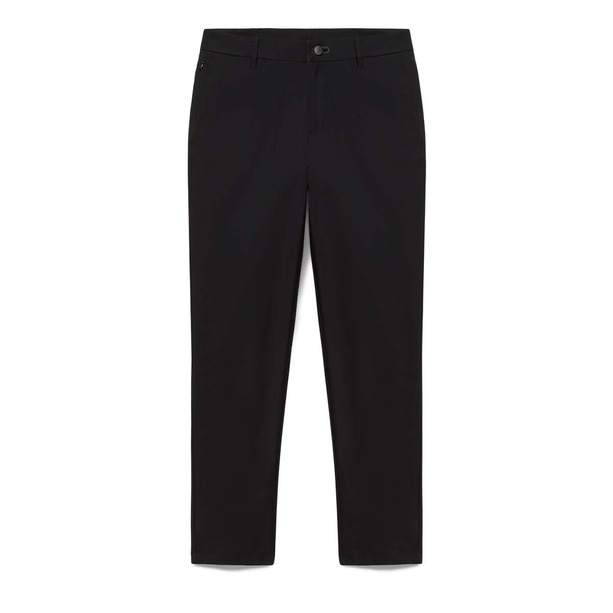Black Men's Public Rec Dealmaker Chino+ Pants Flat Lay Angle.