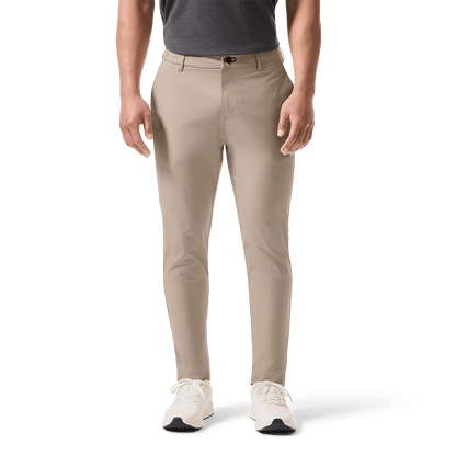 Sand Public Rec Men's Dealmaker Chino+ Pants Front Lower Body Angle.
