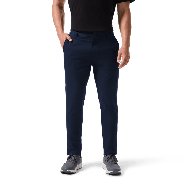 Navy Public Rec Dealmaker Chino+ Pants Front Lower Body Angle.