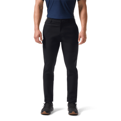 Black Men's Public Rec Dealmaker Chino+ Pants Front Lower Body Angle.