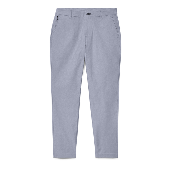 Men's Heather Chambray Dealmaker Chino+ Pant Flat Lay Angle.