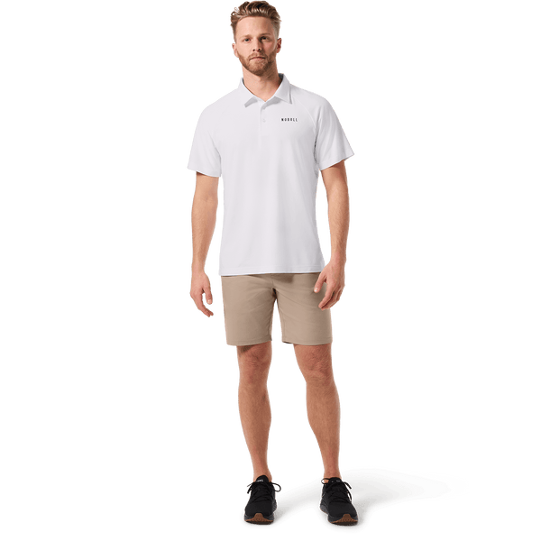 Sand Dealmaker Chino+ Short Front Full Body Angle.