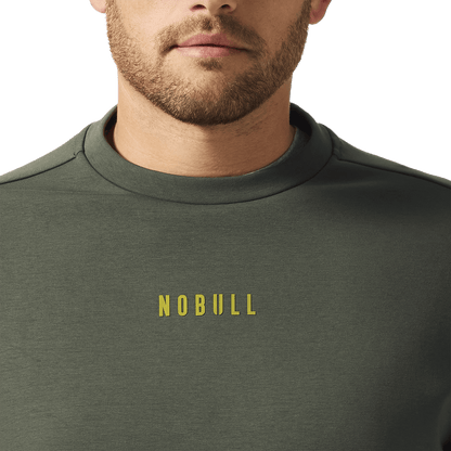 Men's Dark Army NOBULL Elements Crew Sweatshirt Front Detail Angle.