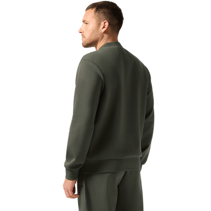 Men's Dark Army NOBULL Elements Crew Sweatshirt Back On Body Angle.