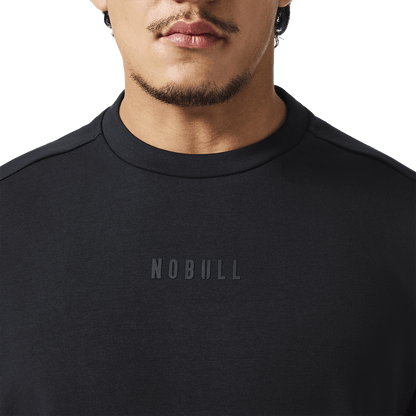 Men's Black NOBULL Elements Crew Front Detail Angle.