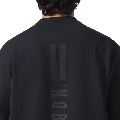 Men's Black NOBULL Elements Crew Back Detail Angle.