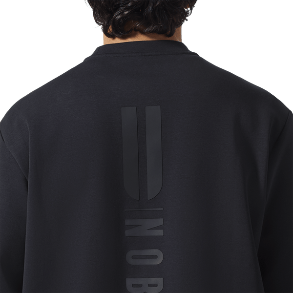 Men's Black NOBULL Elements Crew Back Detail Angle.