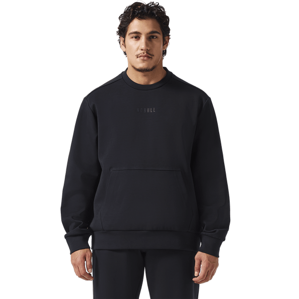 Men's Black NOBULL Elements Crew Front On Body Angle.