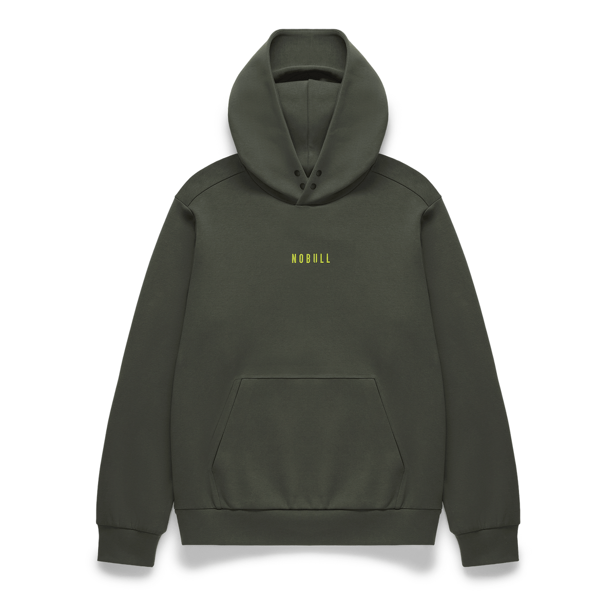 Men's Dark Army NOBULL Elements Hoodie Flat Lay Angle.