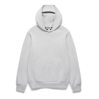 Men's Light Grey NOBULL Elements Hoodie Flat Lay Angle.