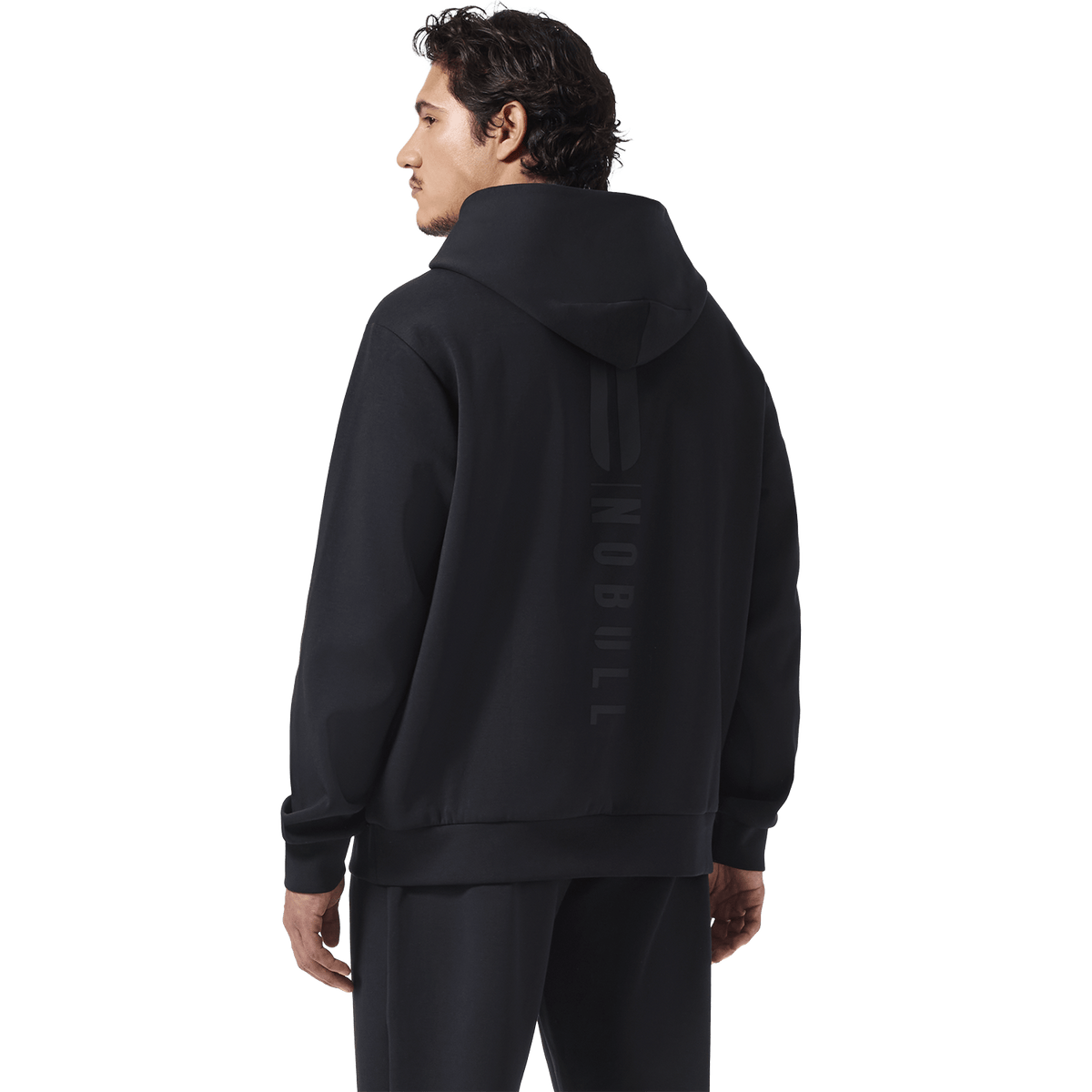 Men's Black NOBULL Elements Hoodie Back On Body Angle.