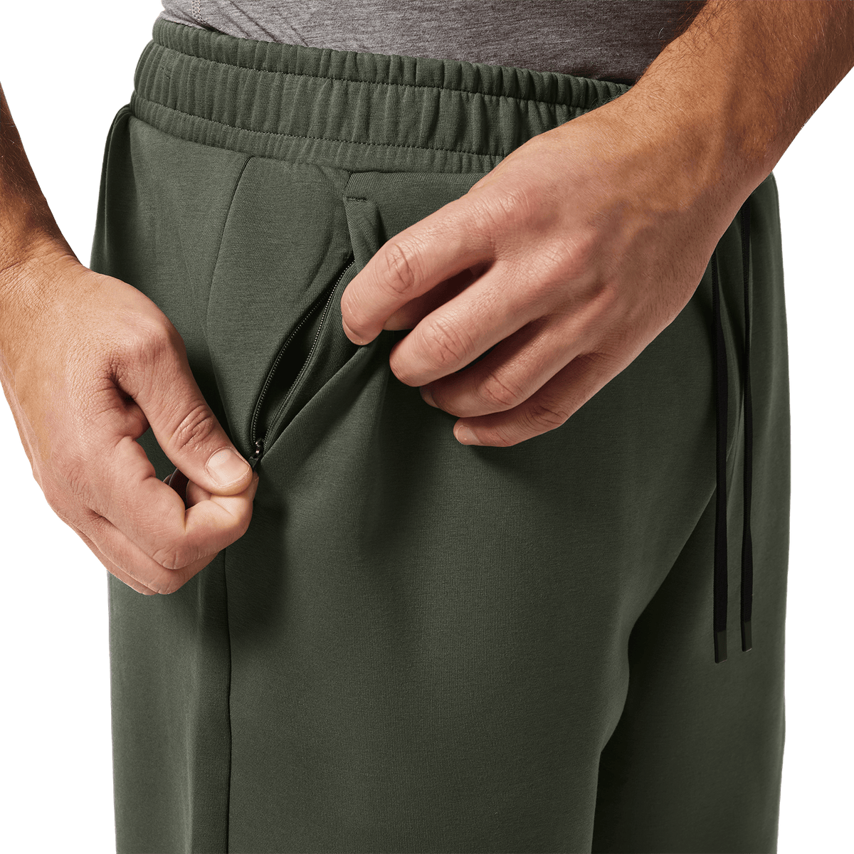 Men's Dark Army NOBULL Elements Sweatpants Secret Pocket Detail Angle.