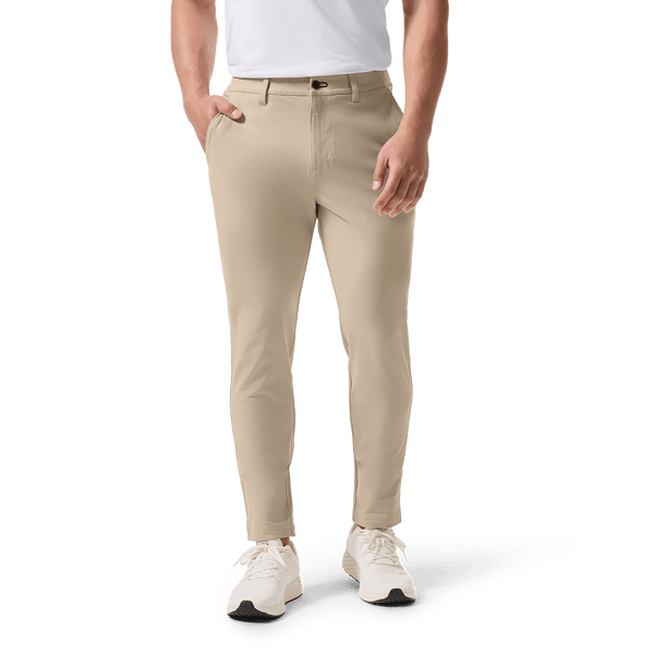 Taupe Public Rec Men's Gamechanger 5-Pocket Pant Front Lower Body Angle.