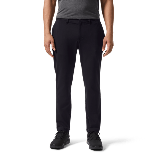 Black Public Rec Men's Gamechanger 5-Pocket Pant Front Lower Body Angle.