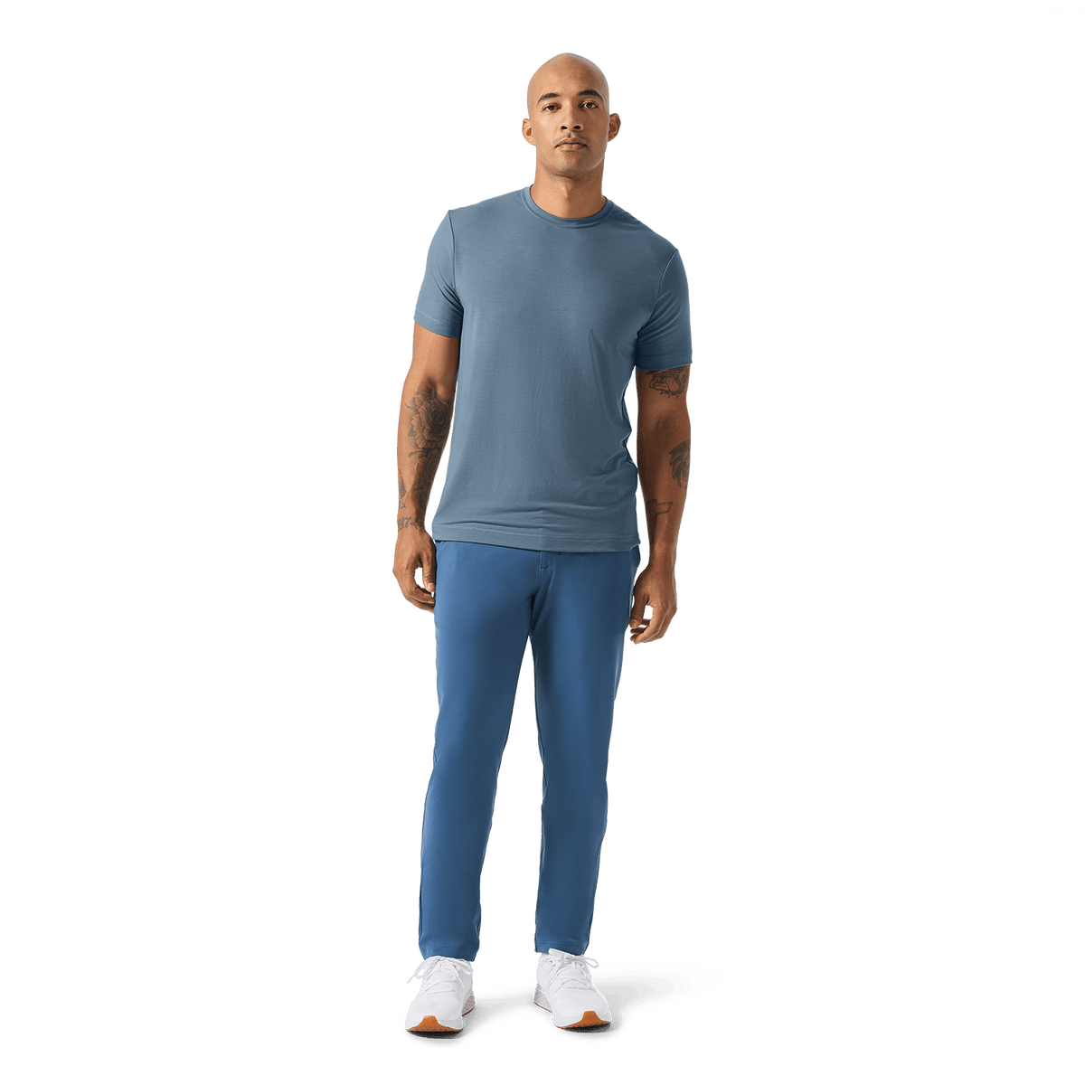 Men's Naval Blue Gamechanger 5-Pocket Pant Front Full Body Angle.