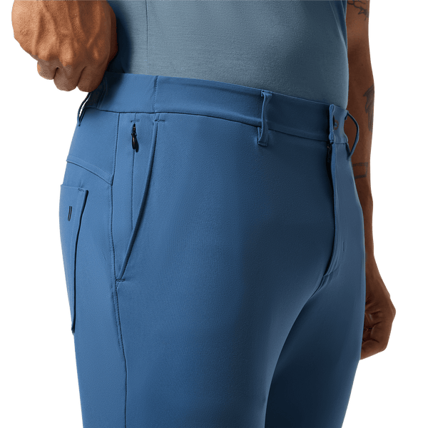 Men's Naval Blue Gamechanger 5-Pocket Pant Detail Angle.