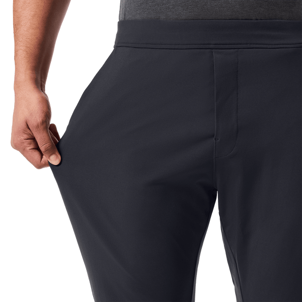 Stone Grey Men's Public Rec Gamechanger Jogger Pocket Stretch Detail Angle.