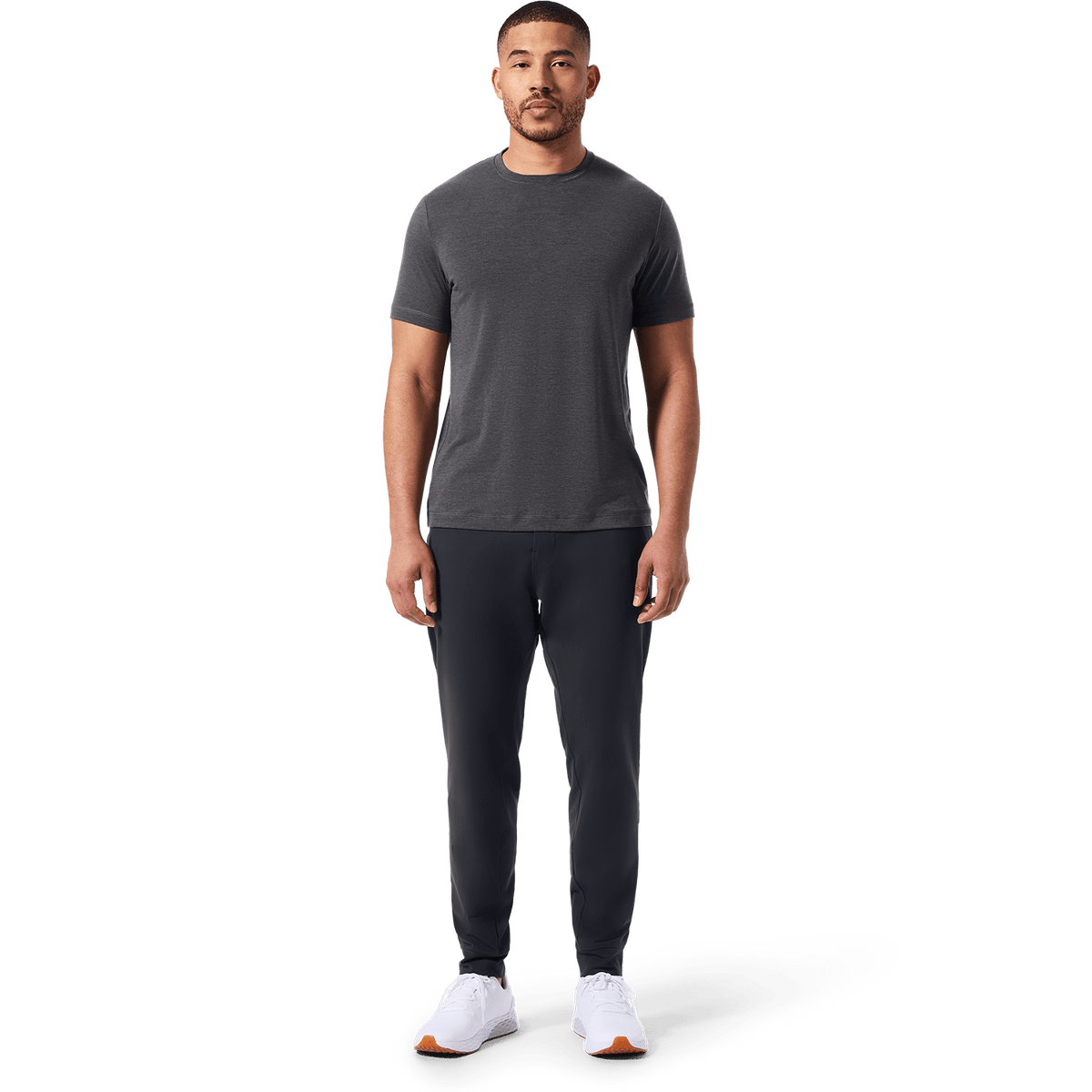Stone Grey Men's Public Rec Gamechanger Jogger Front Full Body Angle.