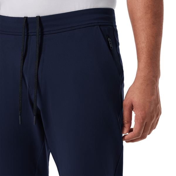 Navy Men's Public Rec Gamechanger Jogger Drawstring Detail Angle.