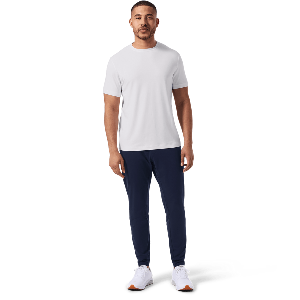 Navy Men's Public Rec Gamechanger Jogger Front Full Body Angle.