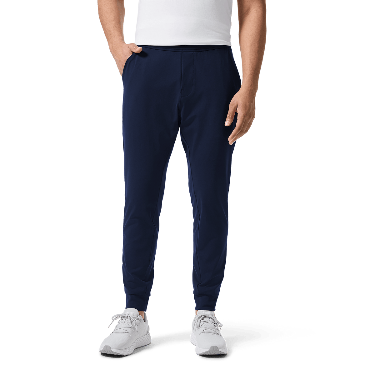Navy Men's Public Rec Gamechanger Jogger Front Lower Body Angle.
