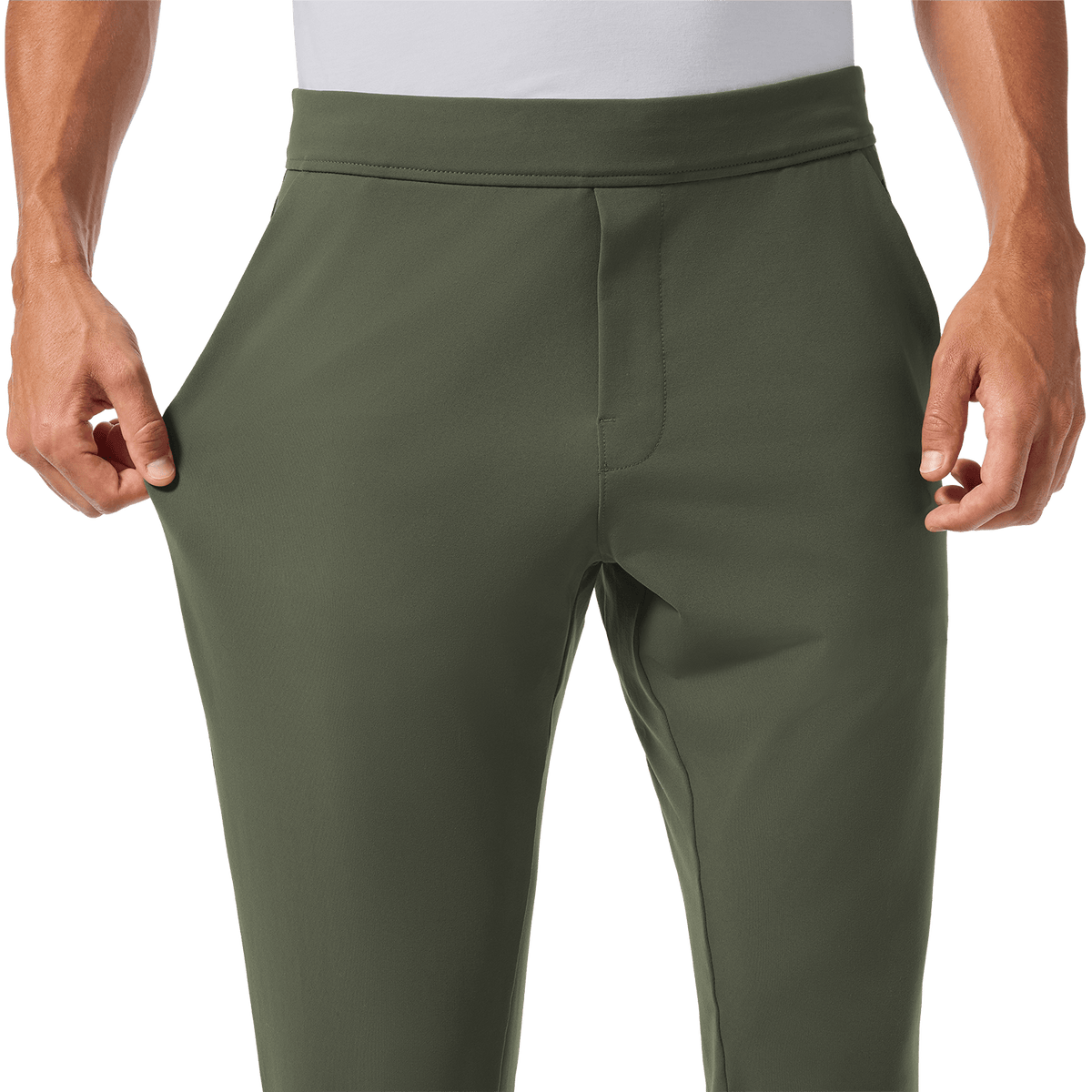Men's Shadow Olive Gamechanger Jogger Detail Angle.