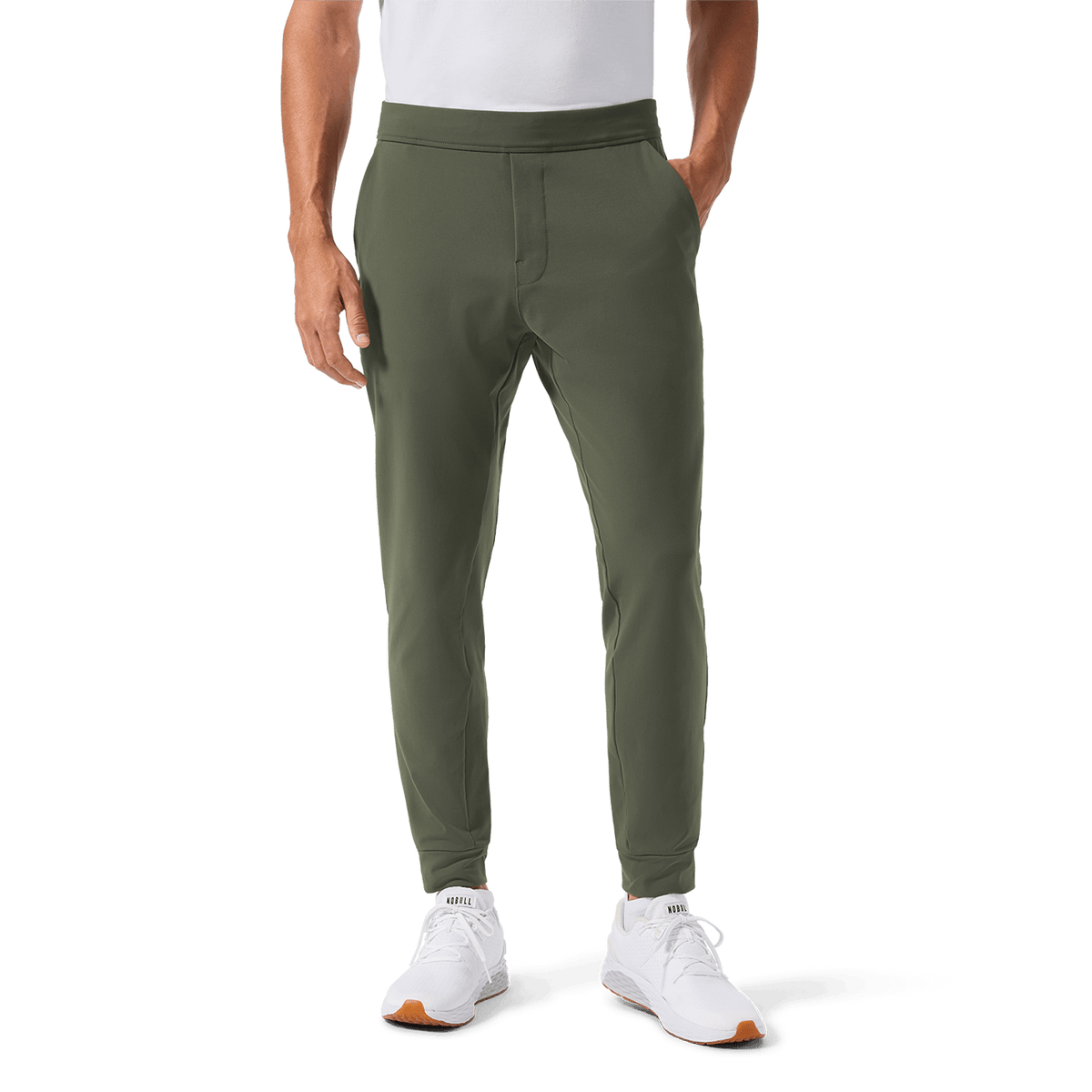 Men's Shadow Olive Gamechanger Jogger Lower Body Angle.
