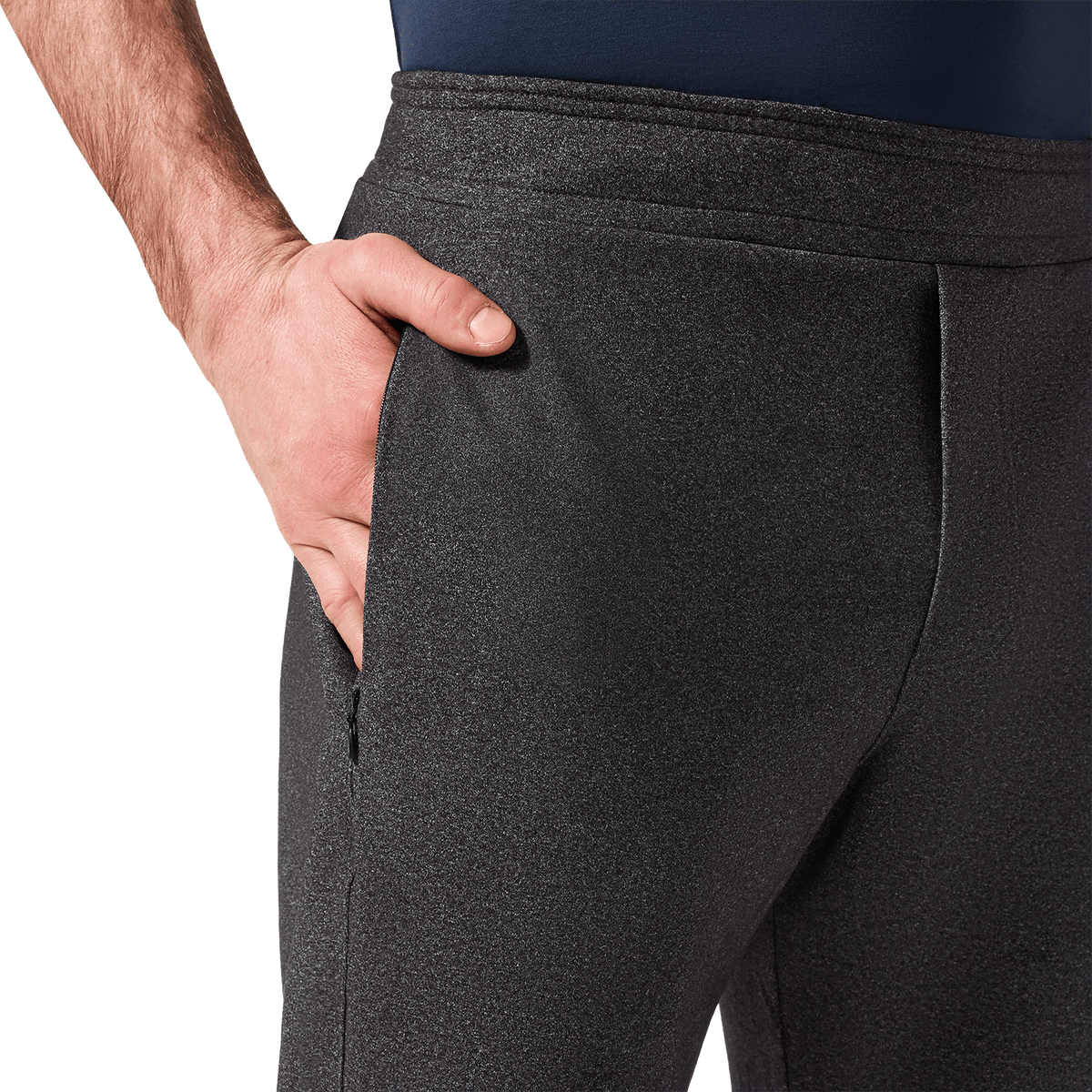 Charcoal Heather Public Rec Men's Gamechanger Rec Pant Pocket Detail Angle.