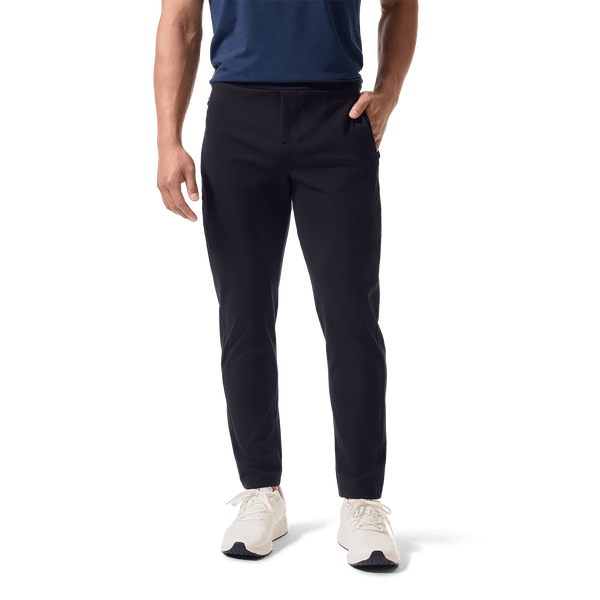 Black Public Rec Men's Gamechanger Rec Pant Front Lower Body Angle.