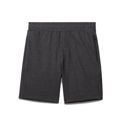 Charcoal Heather Gamechanger Rec Short Flat Lay Angle.