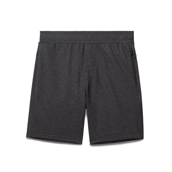 Charcoal Heather Gamechanger Rec Short Flat Lay Angle.