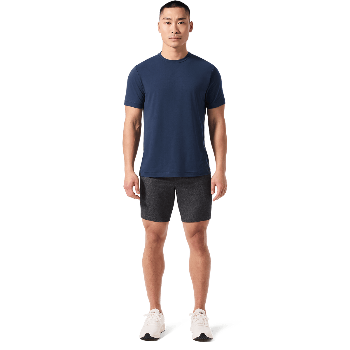 Charcoal Heather Gamechanger Rec Short Front On Body Angle.