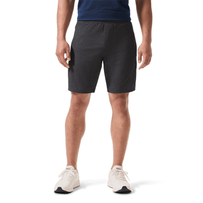 Charcoal Heather Gamechanger Rec Short Front Lower Body Angle.