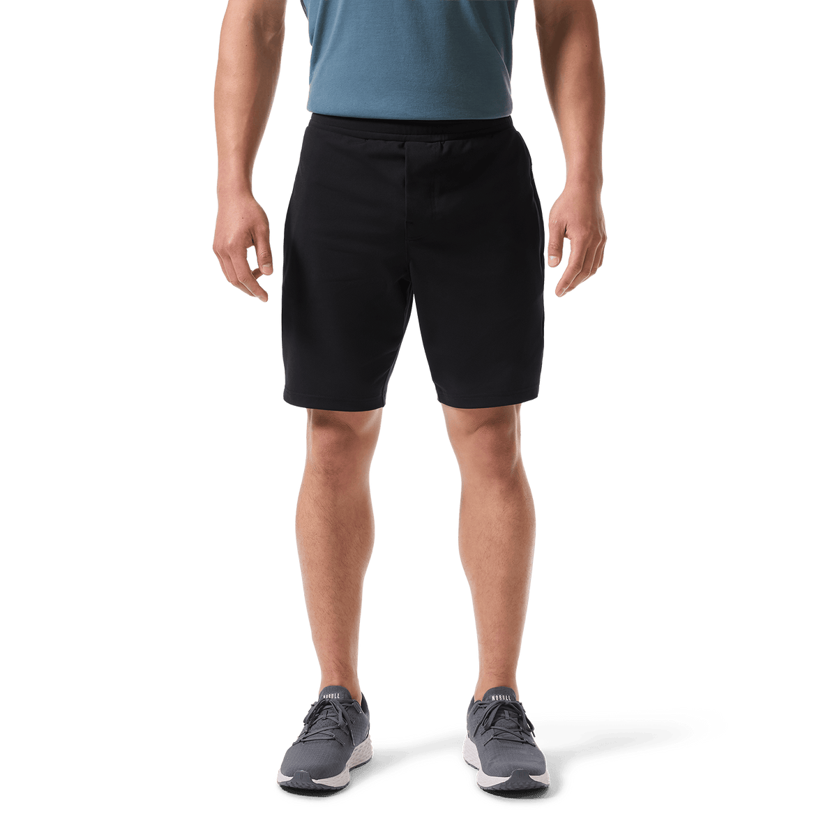 Black Public Rec Gamechanger Rec Short Front Lower Body Angle.