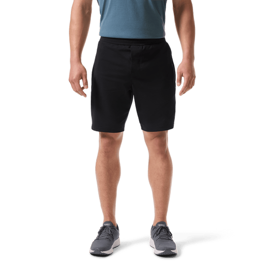 Black Public Rec Gamechanger Rec Short Front Lower Body Angle.